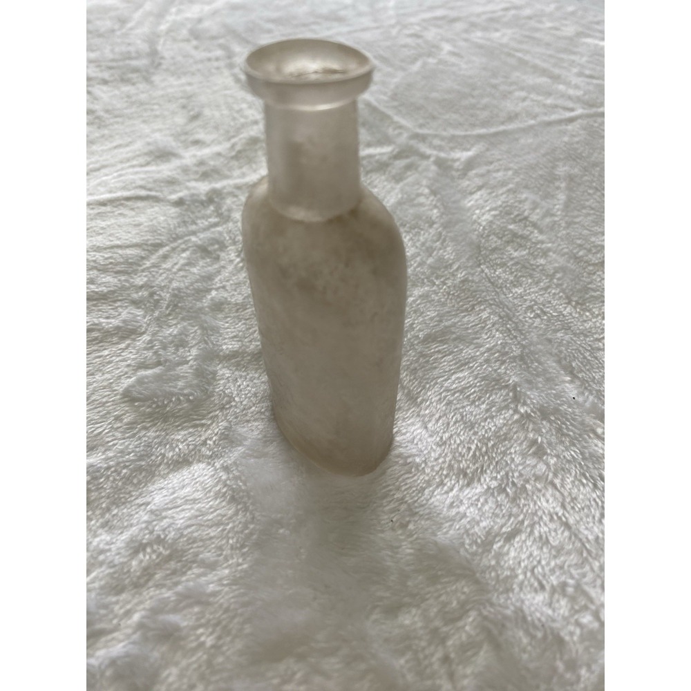 Antique Clear Glass Medicine Bottle 4" Oval Patent Pharmacy Apothecary Cork Top